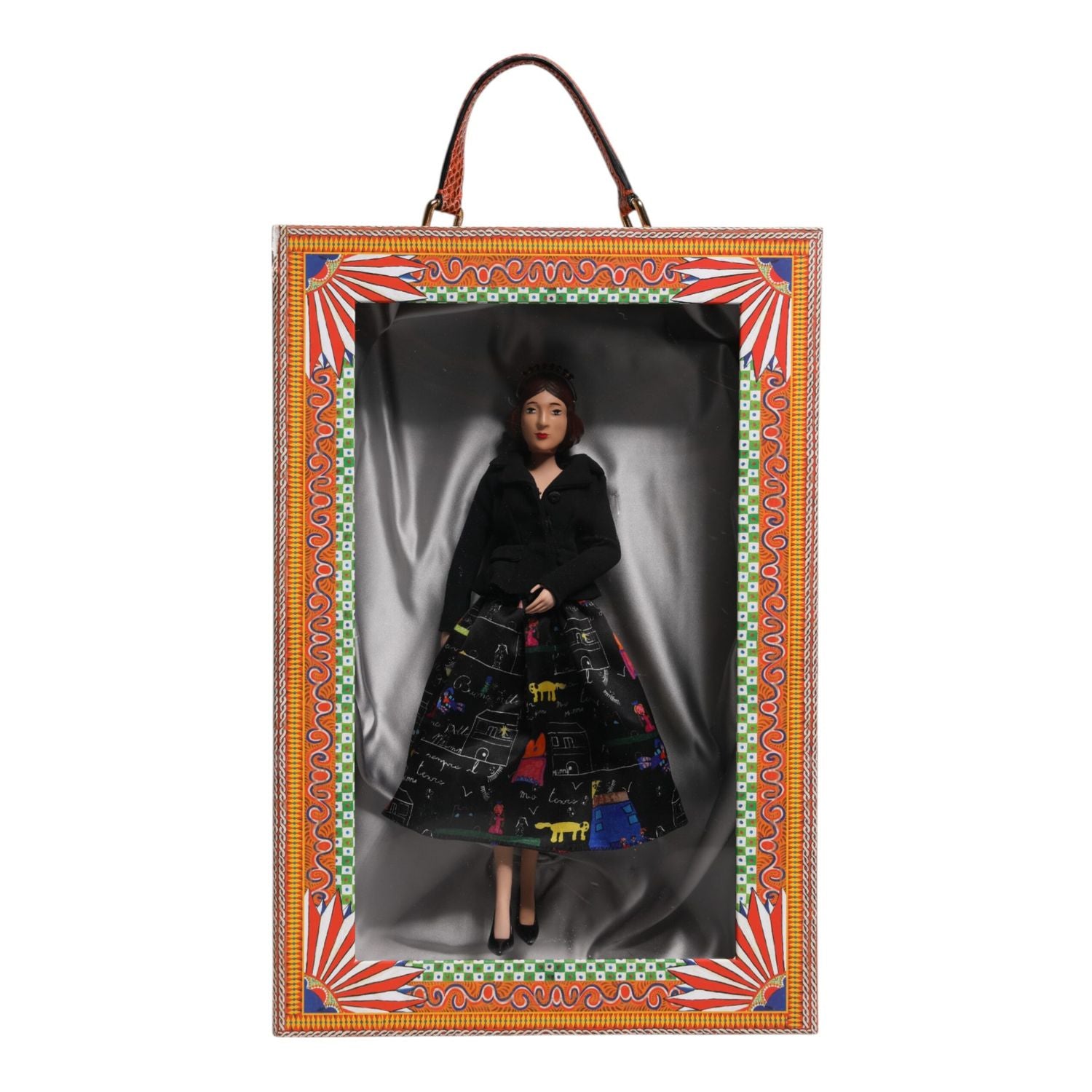 Dolce & Gabbana Black Dress Ceramic Porcelain Fashion Leather Sicily Dolls