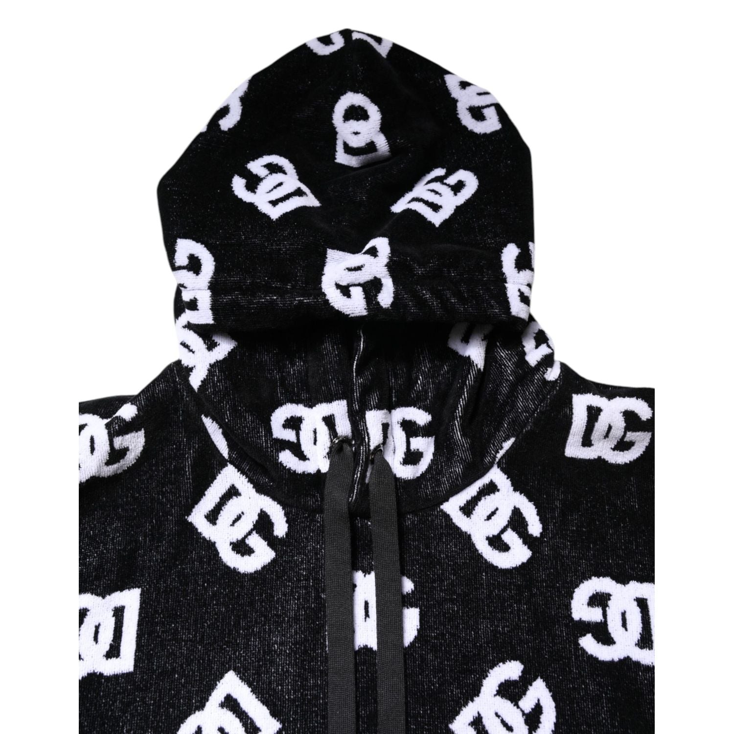 Dolce & Gabbana Black DG Cotton Hooded Sleeveless Sweater