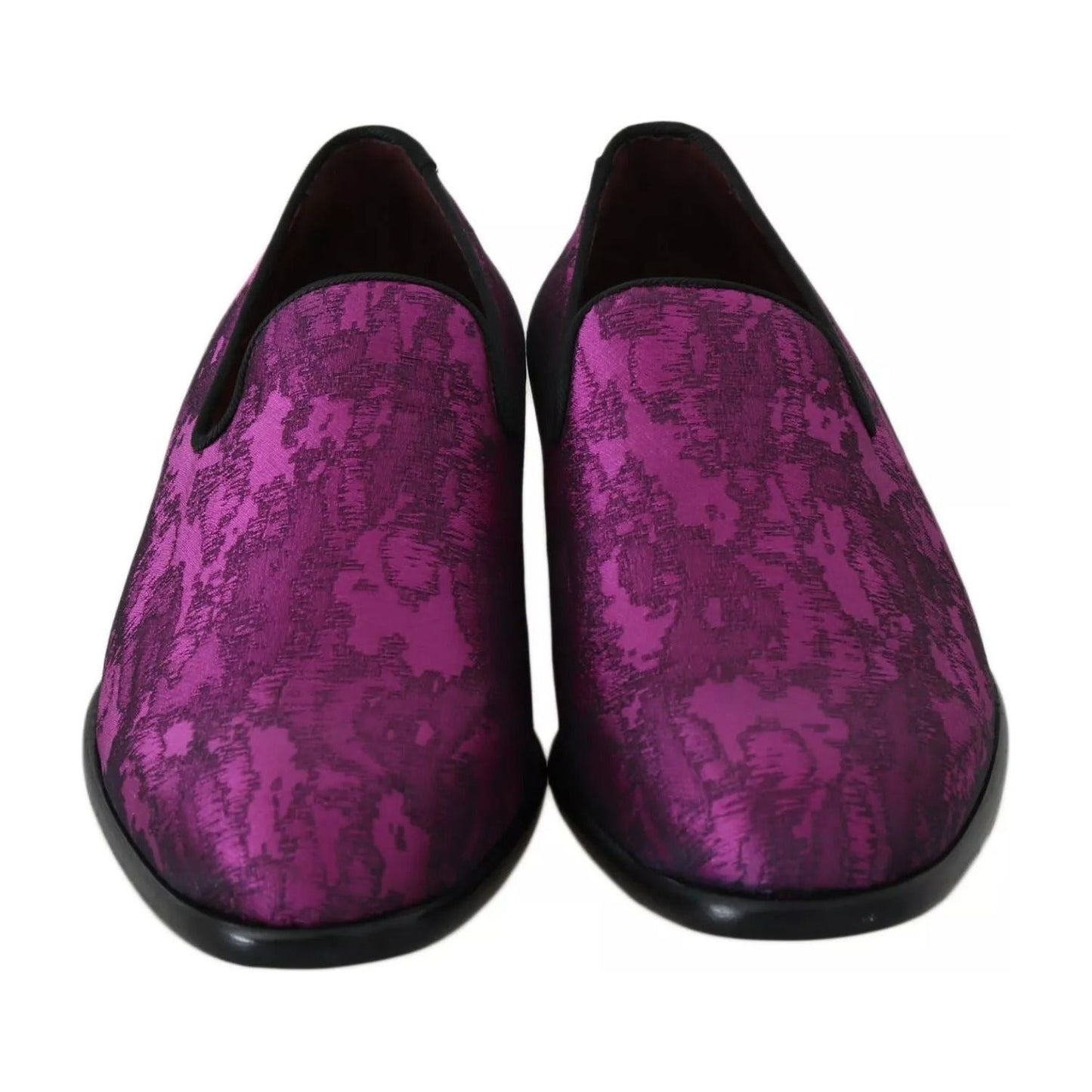 Dolce & Gabbana Purple Jacquard Loafers Dress Formal Shoes