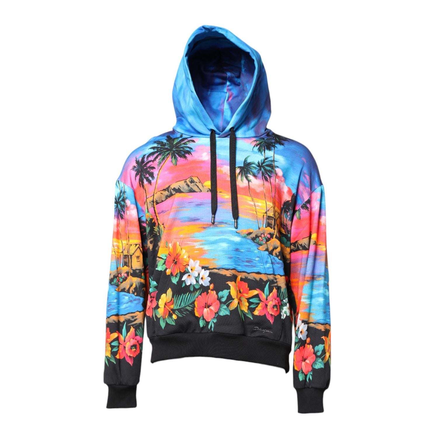 Dolce & Gabbana Multicolor Print Hooded Sweatshirt Sweater