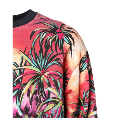 Dolce & Gabbana Multicolor Print Crew Neck Pullover Sweater