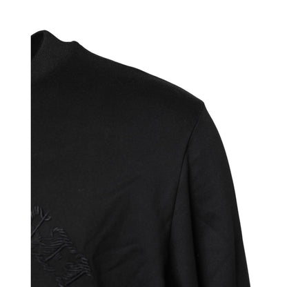 Dolce & Gabbana Black Embroidered Crew Neck Pullover Sweater