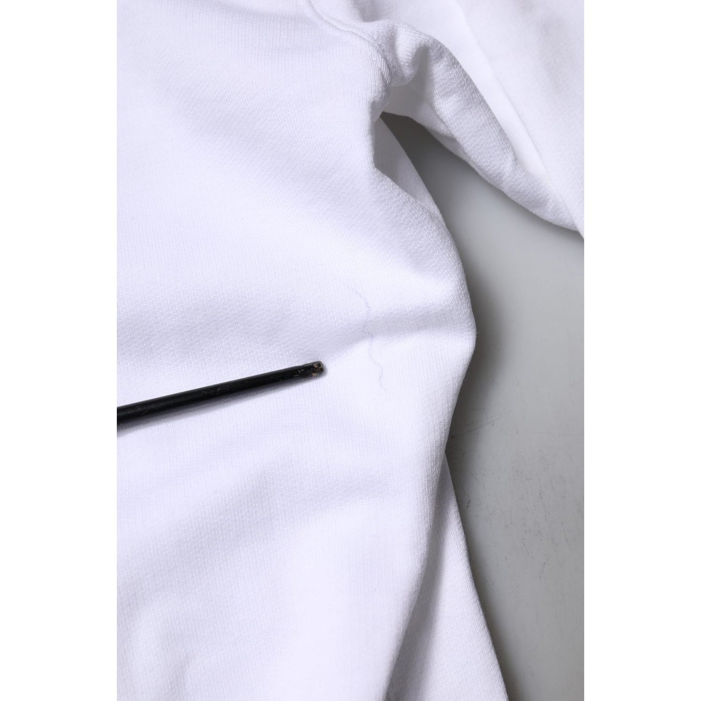 Dolce & Gabbana White Logo Cotton Crew Neck Pullover Sweater