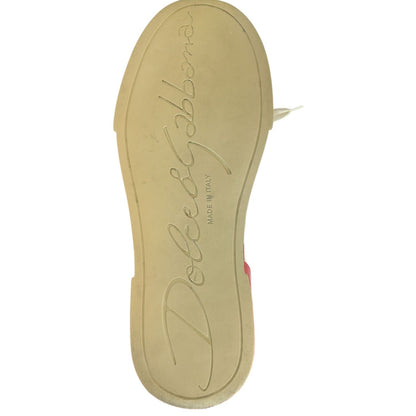 Dolce & Gabbana White Red Logo Portofino Sneakers Shoes
