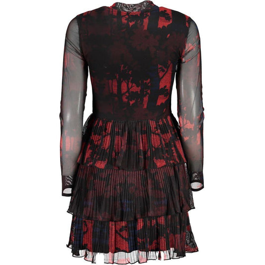 Desigual Chic Contrast Detail Long Sleeve Short Dress