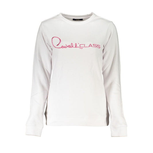 Cavalli Class White Cotton Sweater CA-26780-XXL