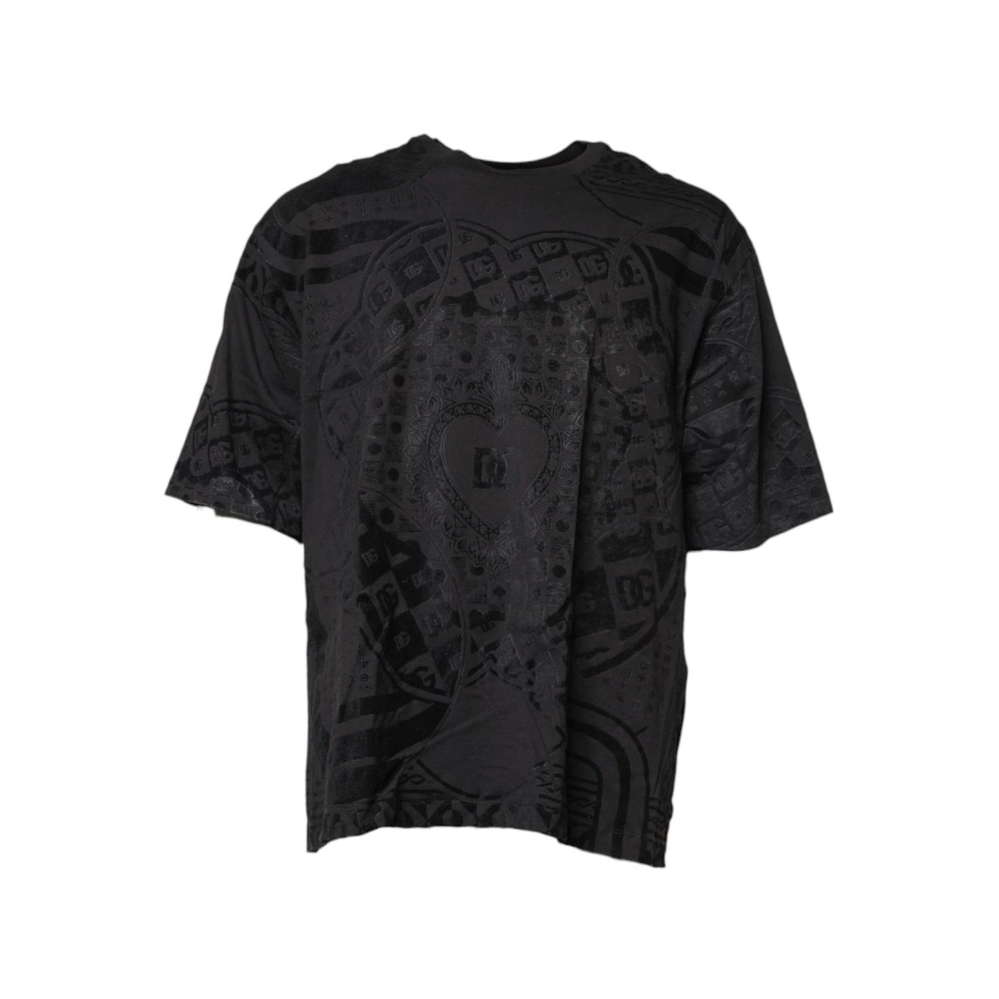 Dolce & Gabbana Black Cotton Bandana Logo Crew Neck T-shirt