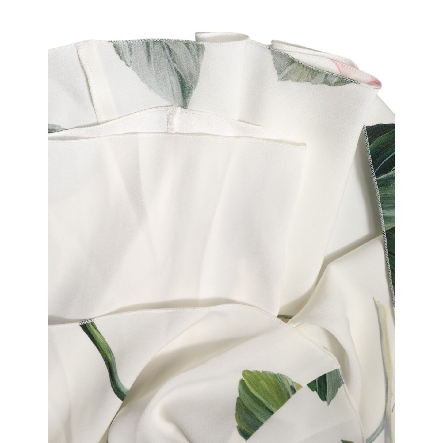 Dolce & Gabbana White Floral One Shoulder Sheath Midi Dress
