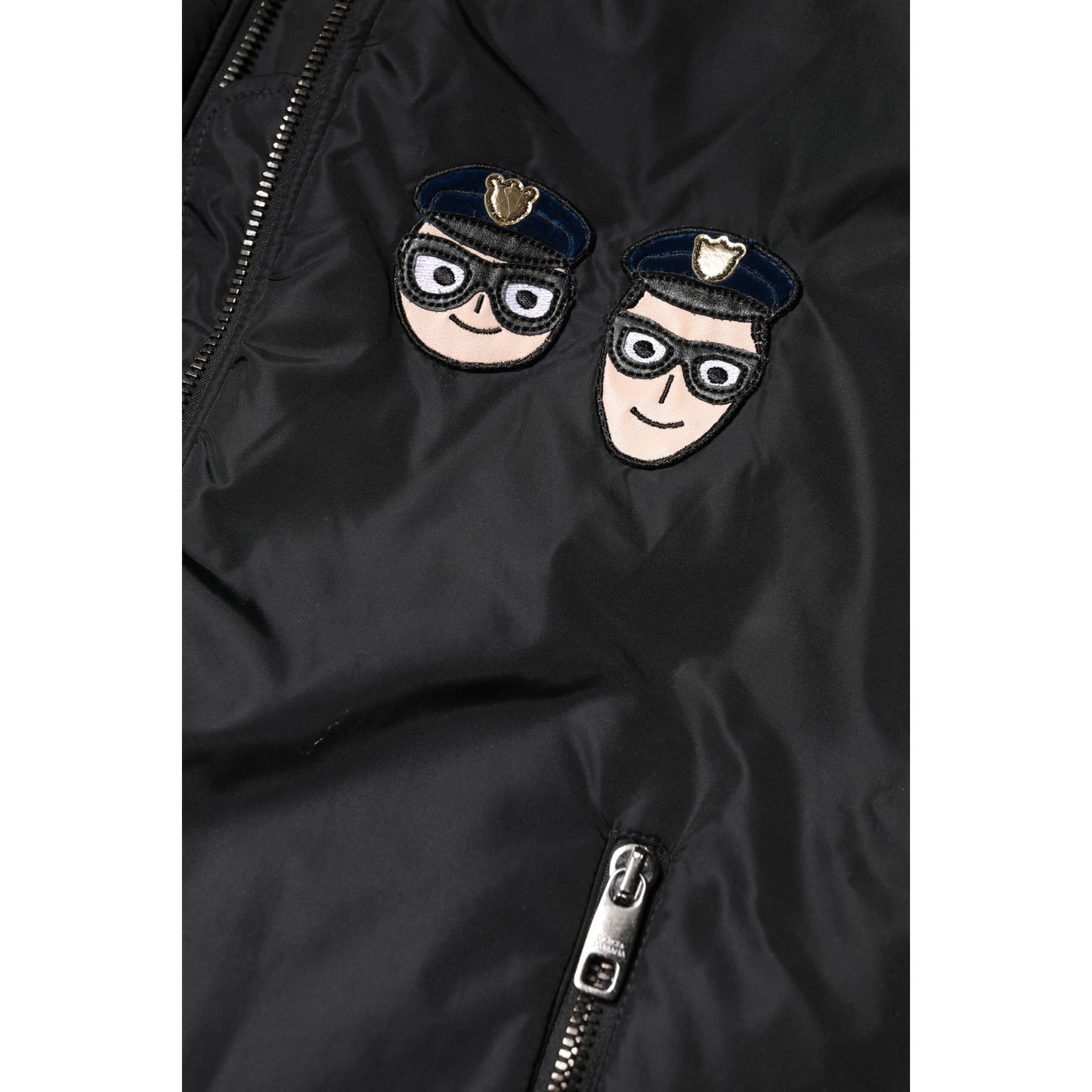 Dolce & Gabbana Black Nylon #DGFamily Full Zip Bomber Jacket