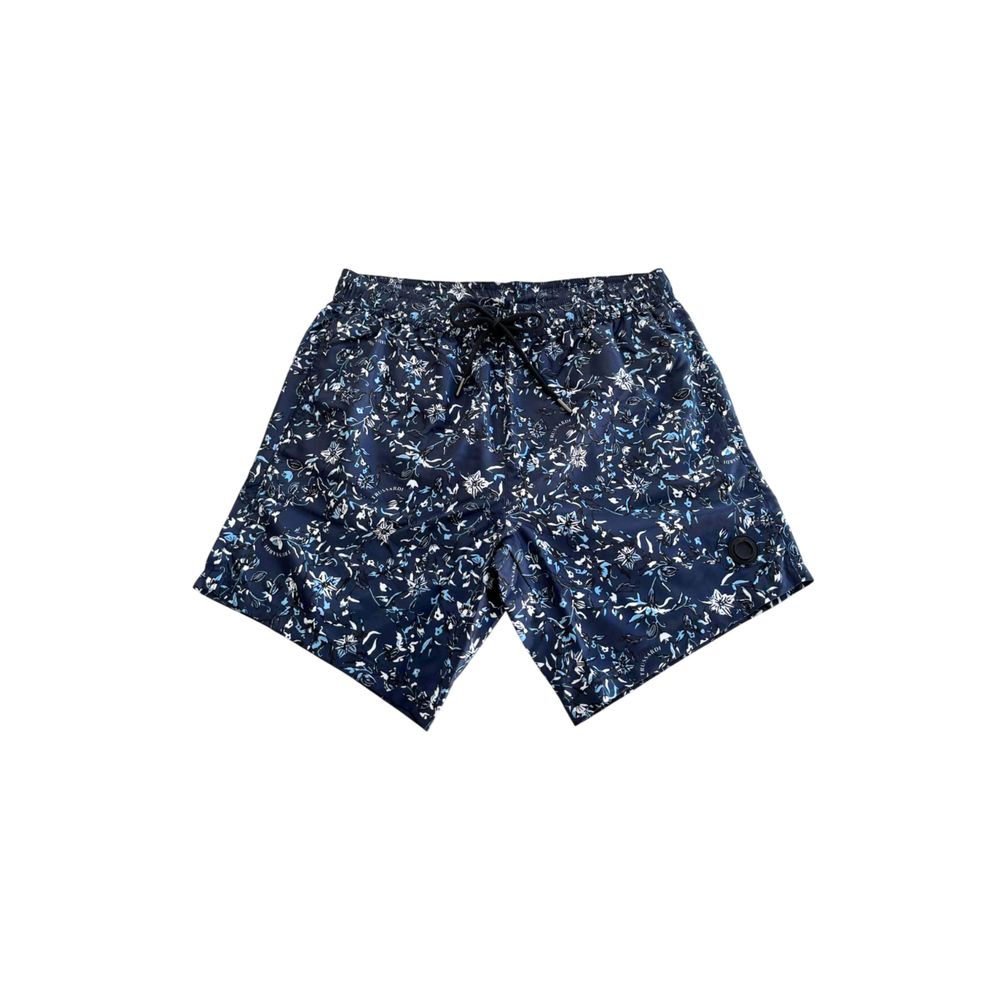 Trussardi Beachwear Blue Polyester Men Swim Shorts