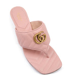 Gucci Mystic Pink Nappa Charlotte Leather Sandals
