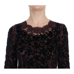 Dolce & Gabbana Purple Floral Lace Ricamo Maxi Dress