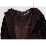 Dolce & Gabbana Purple Floral Lace Ricamo Maxi Dress
