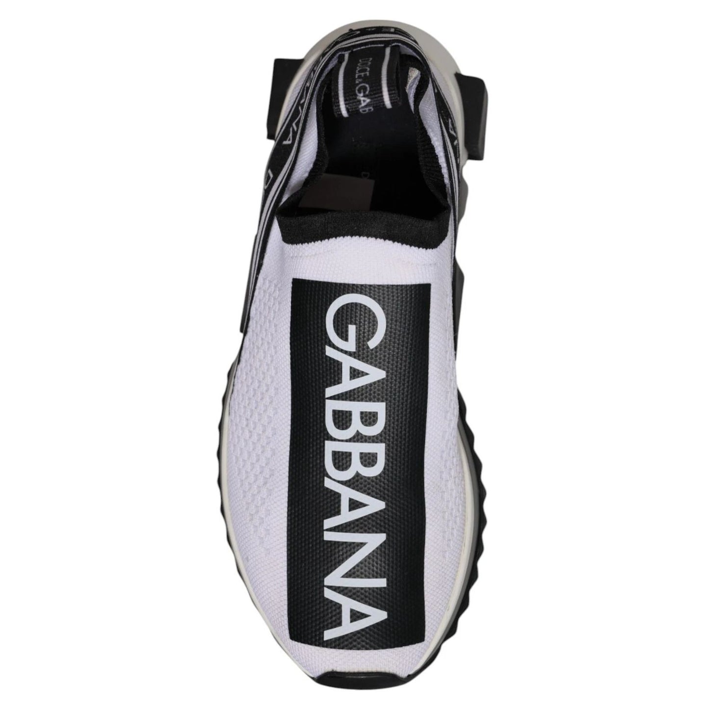 Dolce & Gabbana White Black Slip On Sorrento Sneakers Shoes