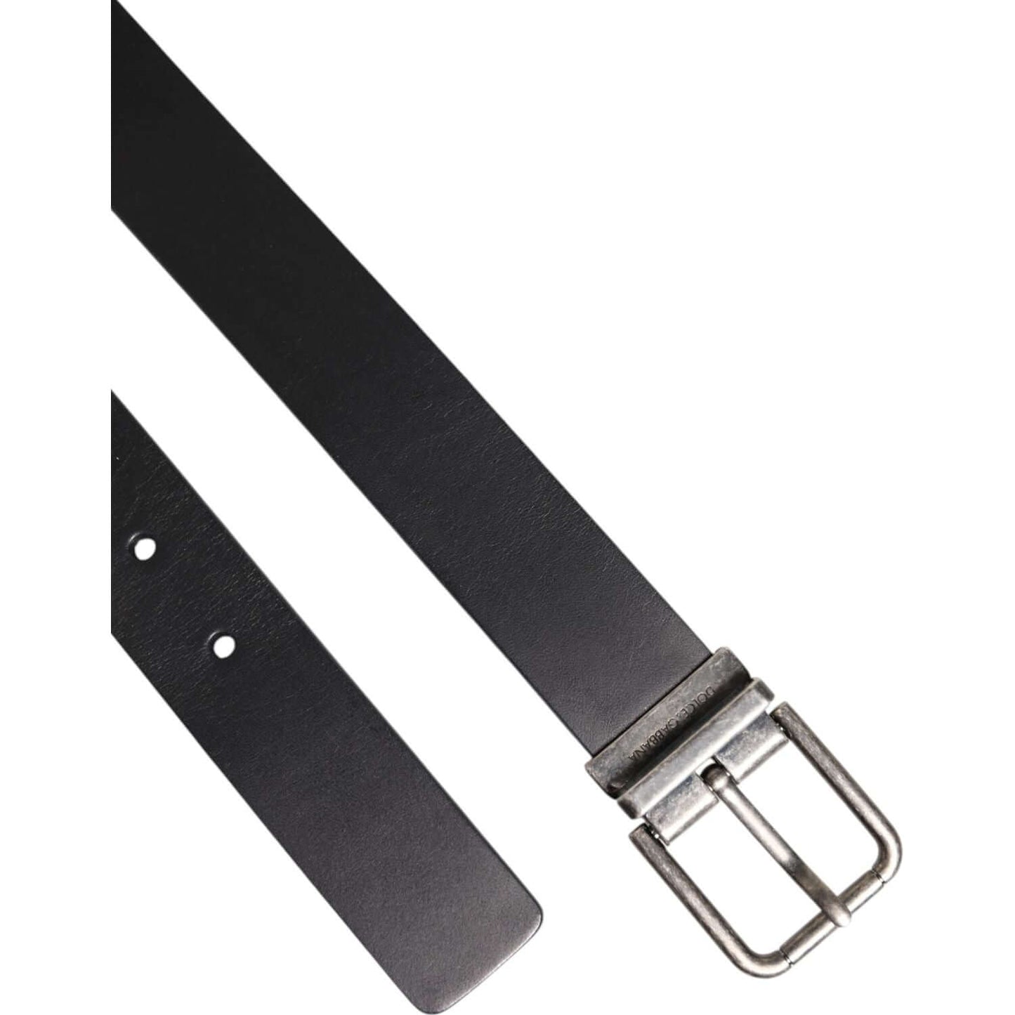 Dolce & Gabbana Black Classic Leather Metal Buckle Belt