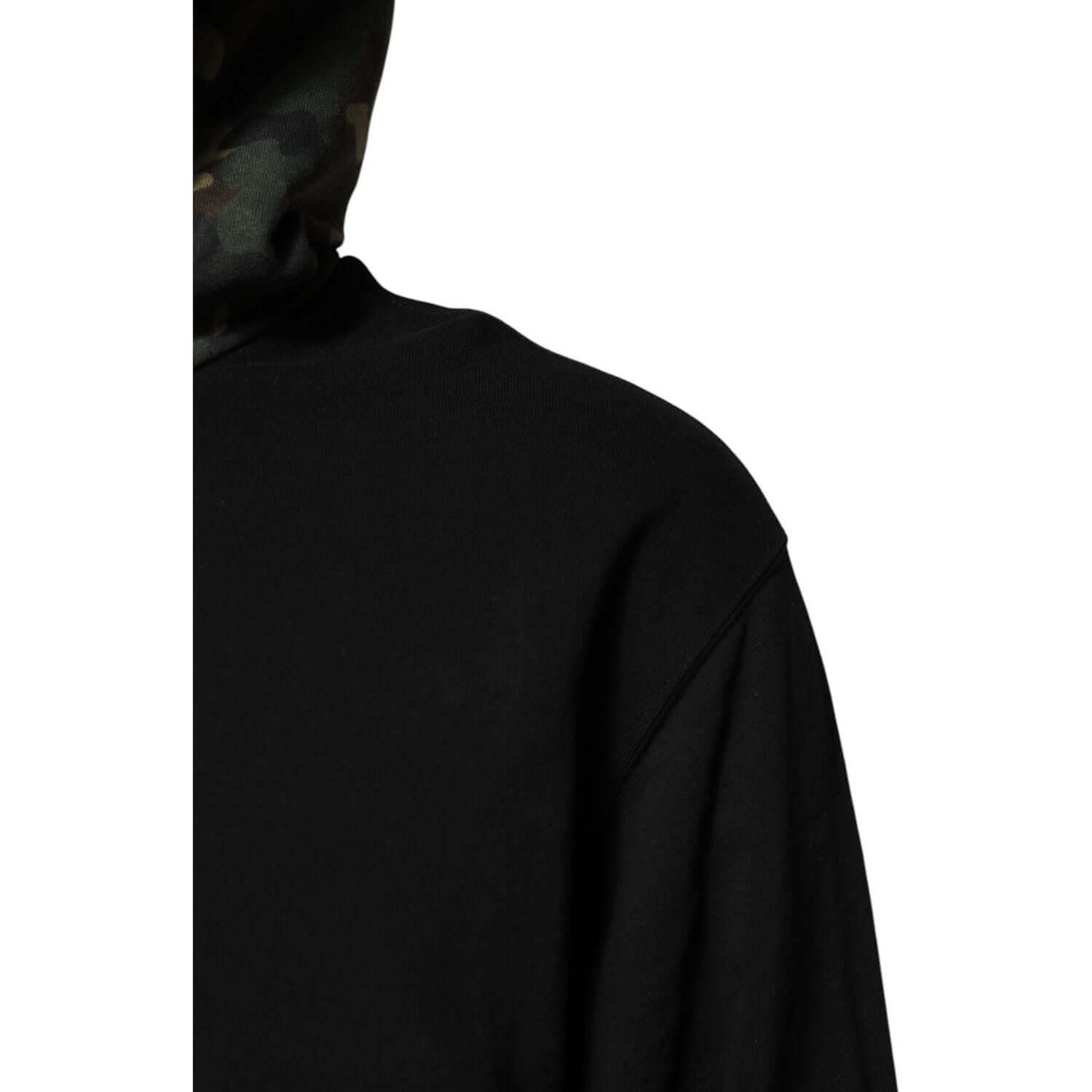 Dolce & Gabbana Black Camouflage Hooded Sweatshirt Sweater TSH90585-46