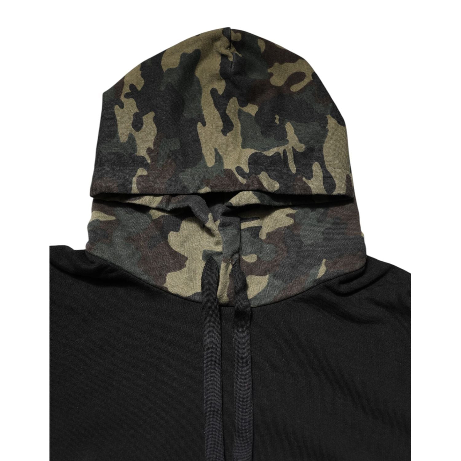 Dolce & Gabbana Black Camouflage Hooded Sweatshirt Sweater