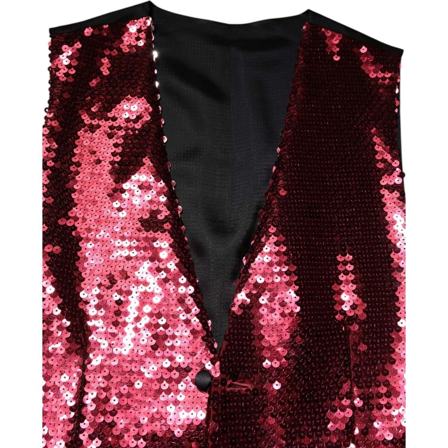 Dolce & Gabbana Red Sequined Dress Formal Men Waistcoat Vest TSH90469-50