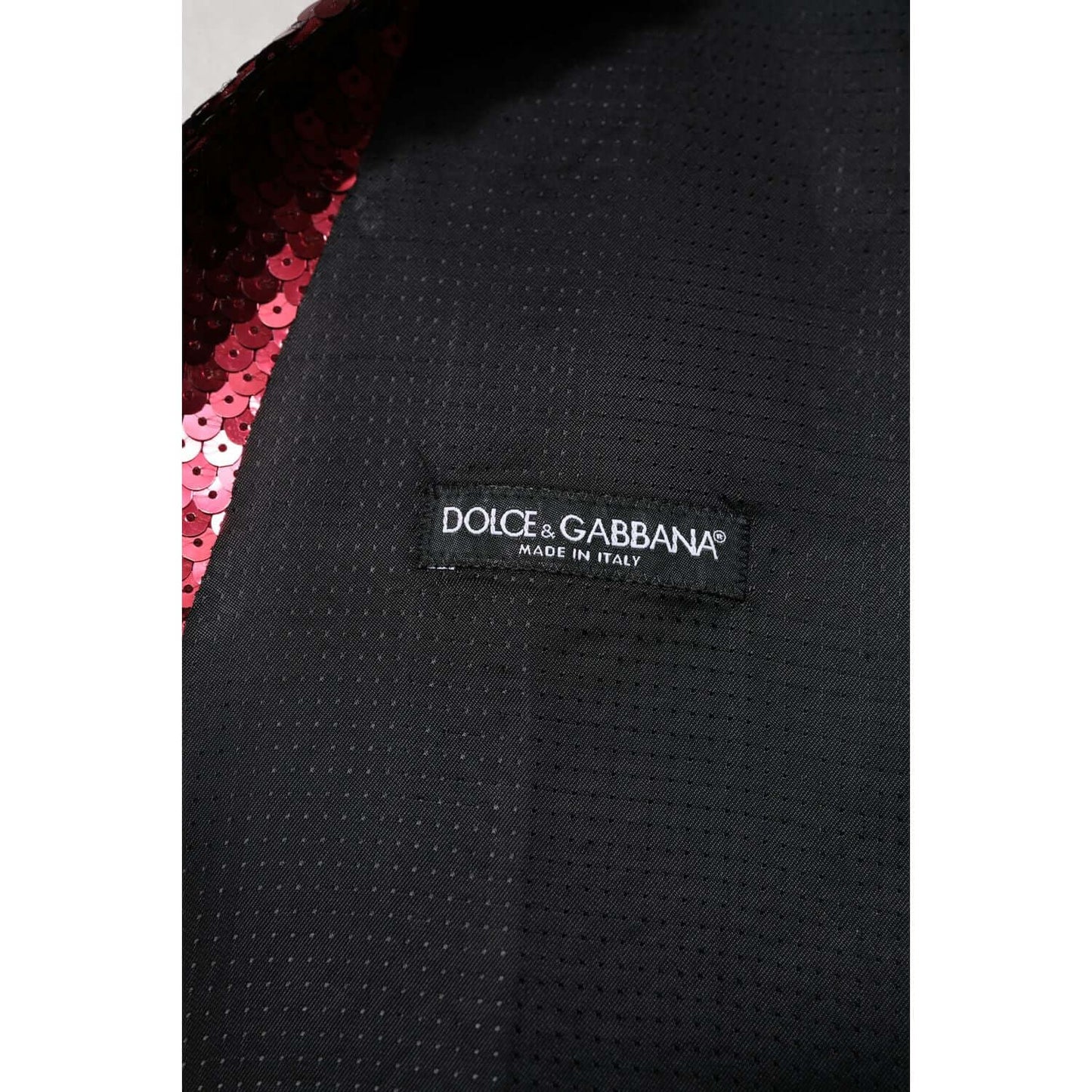 Dolce & Gabbana Red Sequined Dress Formal Men Waistcoat Vest TSH90469-50