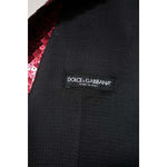 Dolce & Gabbana Red Sequined Dress Formal Men Waistcoat Vest TSH90469-50