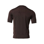 Dolce & Gabbana Brown Silk Logo Embroidery Crew Neck T-shirt