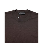 Dolce & Gabbana Brown Silk Logo Embroidery Crew Neck T-shirt