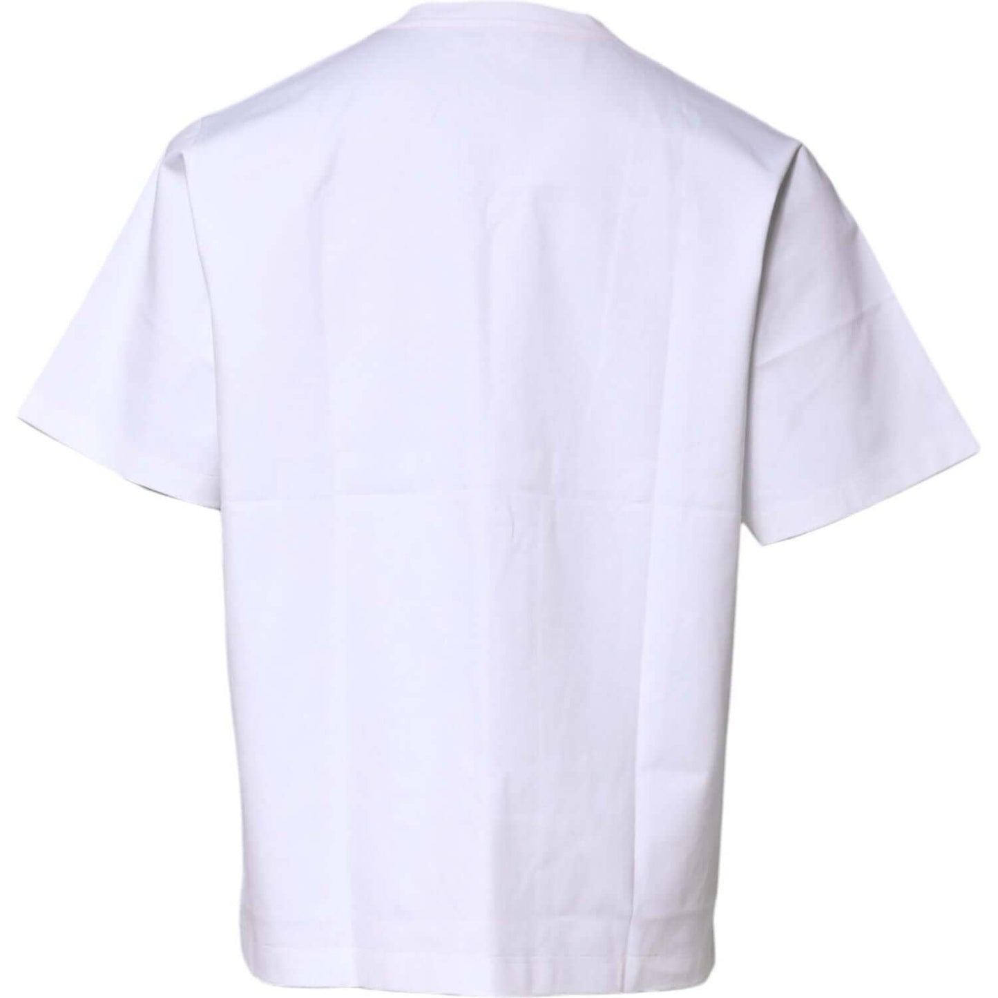 Dolce & Gabbana White Cotton Short Sleeves Crew Neck T-shirt