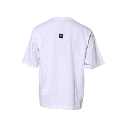 Dolce & Gabbana White Cotton Logo Print Crew Neck T-shirt