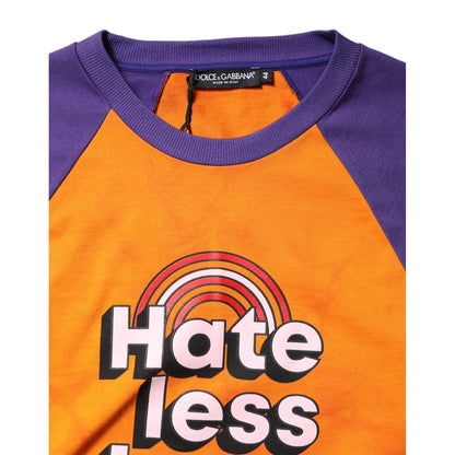 Dolce & Gabbana Orange Purple Printed Round Neck T-shirt