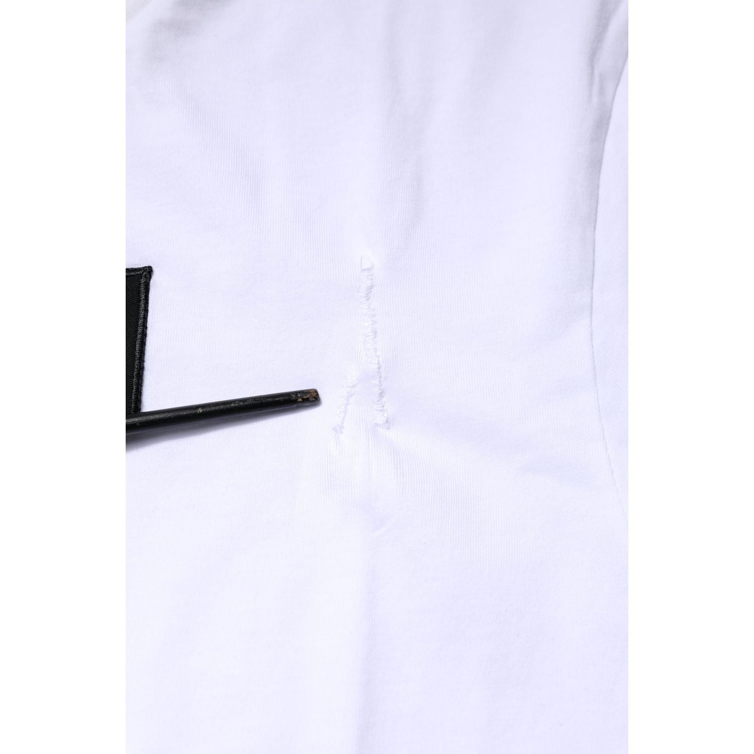 Dolce & Gabbana White Cotton Logo Patch Crew Neck T-shirt