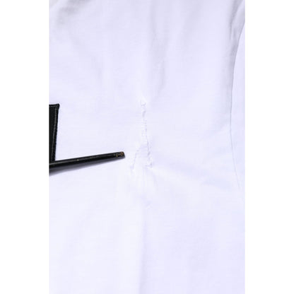 Dolce & Gabbana White Cotton Logo Patch Crew Neck T-shirt