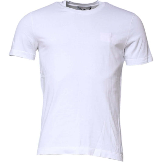 Dolce & Gabbana White Cotton Men Crew Neck Tee T-shirt