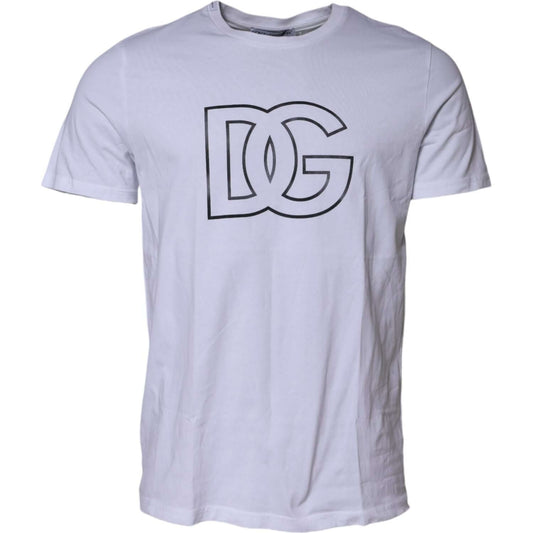 Dolce & Gabbana White DG Logo Print Short Sleeves T-shirt