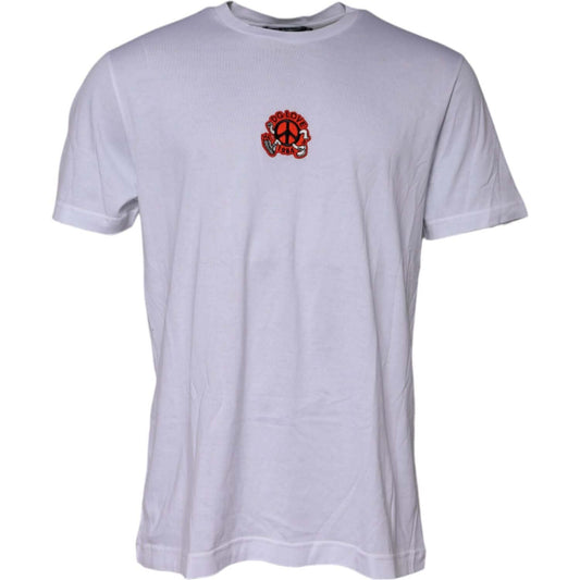 Dolce & Gabbana White DG LOVE Patch Short Sleeves T-shirt