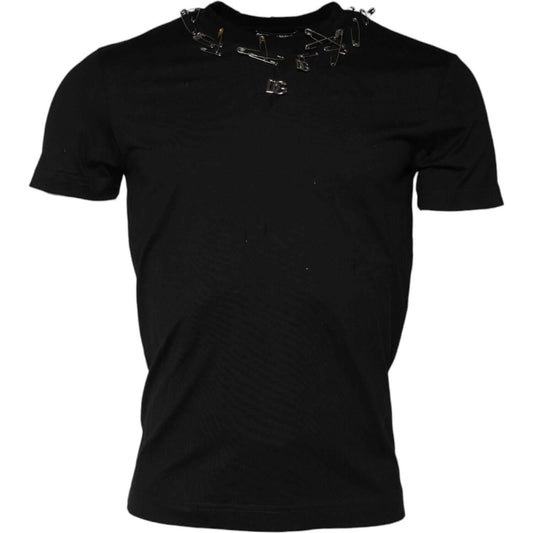 Dolce & Gabbana Black Logo Embellish Short Sleeves T-shirt