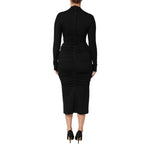Dolce & Gabbana Black Long Sleeves Sheath Midi Dress