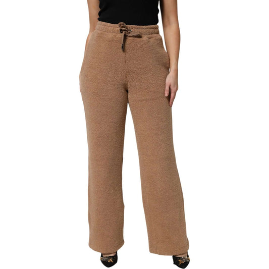 Dolce & Gabbana Brown Logo Plaque Sweatpants Straight Pants