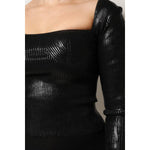 Dolce & Gabbana Black Viscose Long Sleeves Fitted Blouse Top