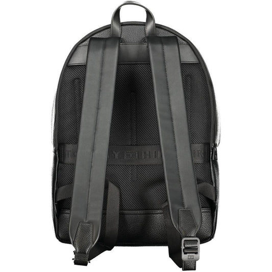 Tommy Hilfiger Black Polyester Men Backpack