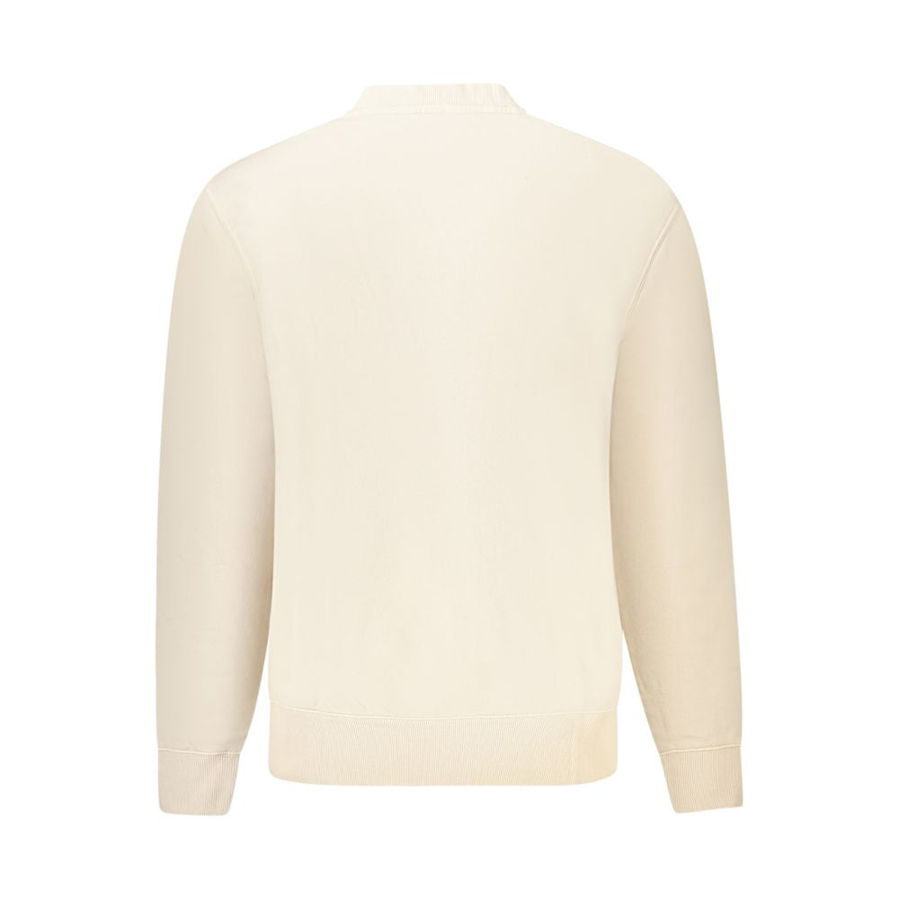 Rear view of Hugo Boss Beige Cotton Men Sweater highlighting its classic design and organic material.