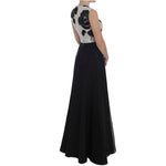 Dolce & Gabbana Black White Floral Silk Sheath Gown Dress
