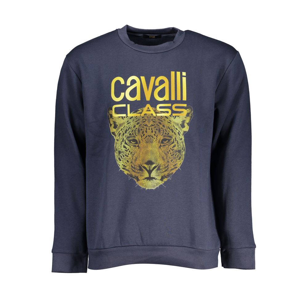 Cavalli Class Blue Cotton Men Sweater