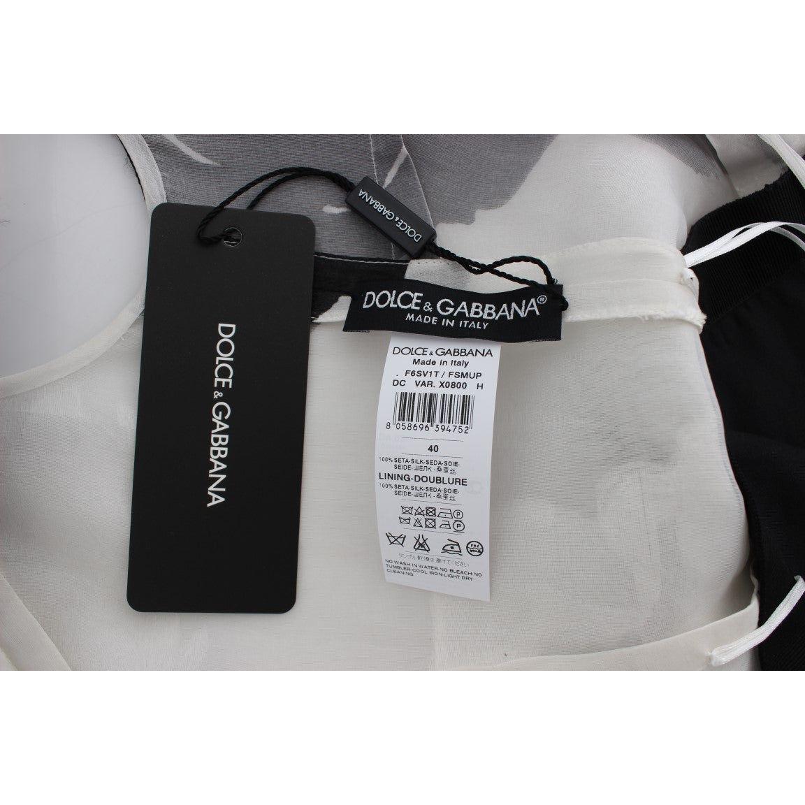 优雅花朵真丝全长连衣裙