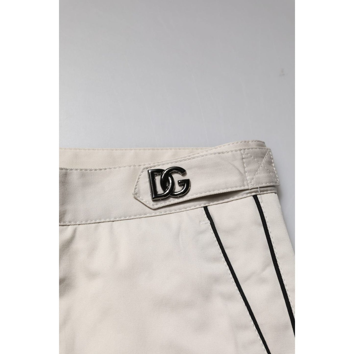 Dolce & Gabbana White Cotton Dress Slim Formal Pants