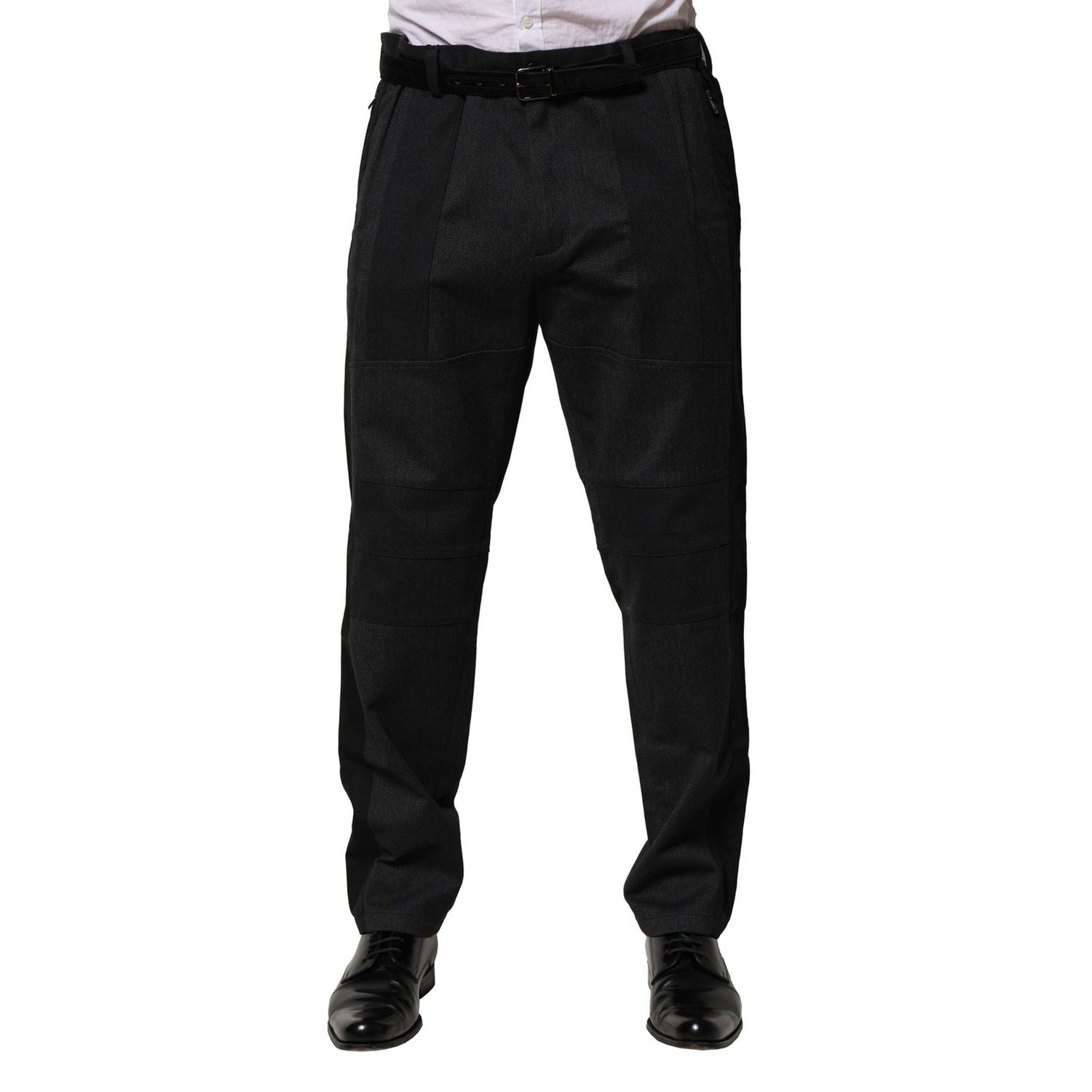 Dolce & Gabbana Black Cotton Dress Slim Formal Pants