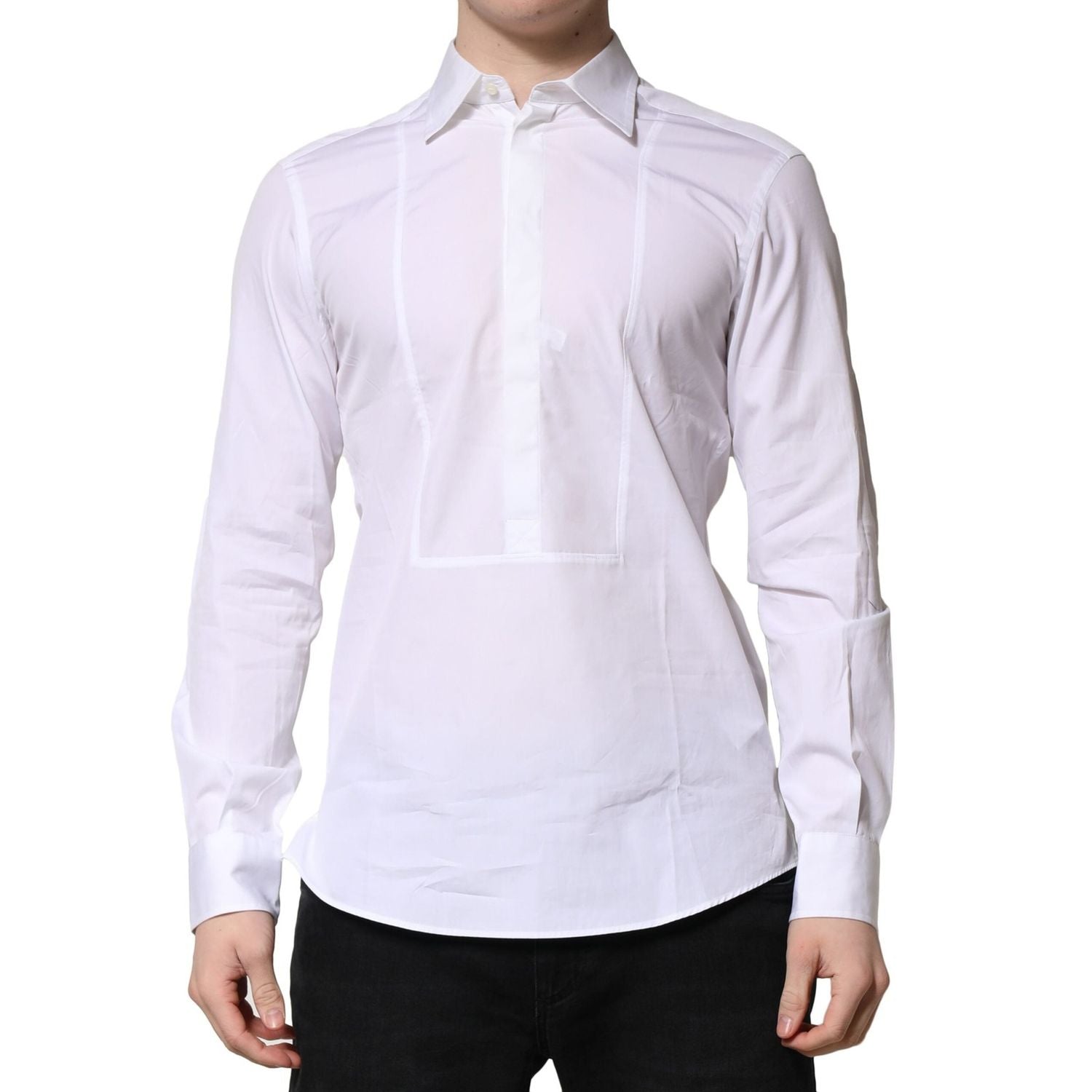 Dolce & Gabbana White Poplin Cotton Formal Men Dress Shirt