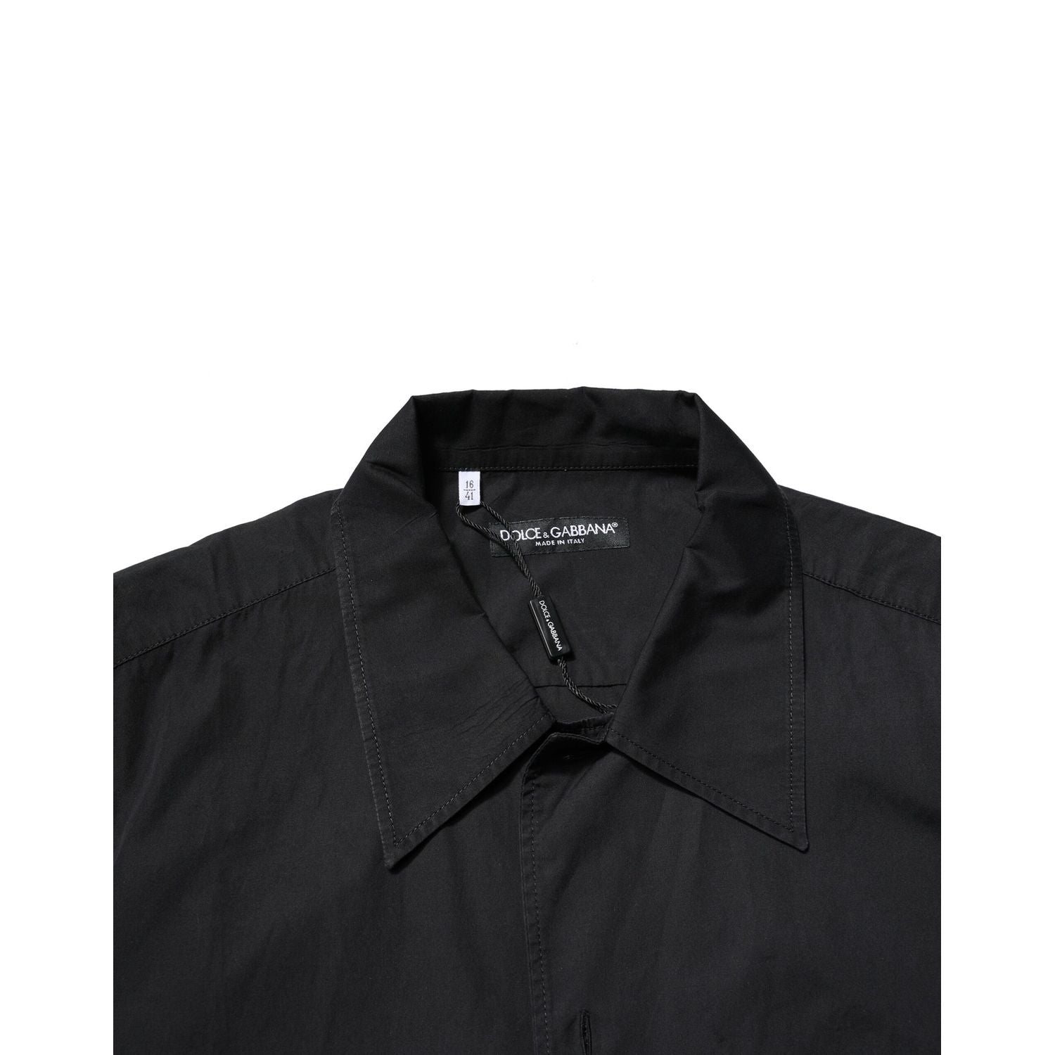 Dolce & Gabbana Black Cotton Short Sleeve Buttoned Casual Shirt