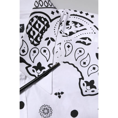 Dolce & Gabbana White MARTINI Bandana Print Formal Shirt