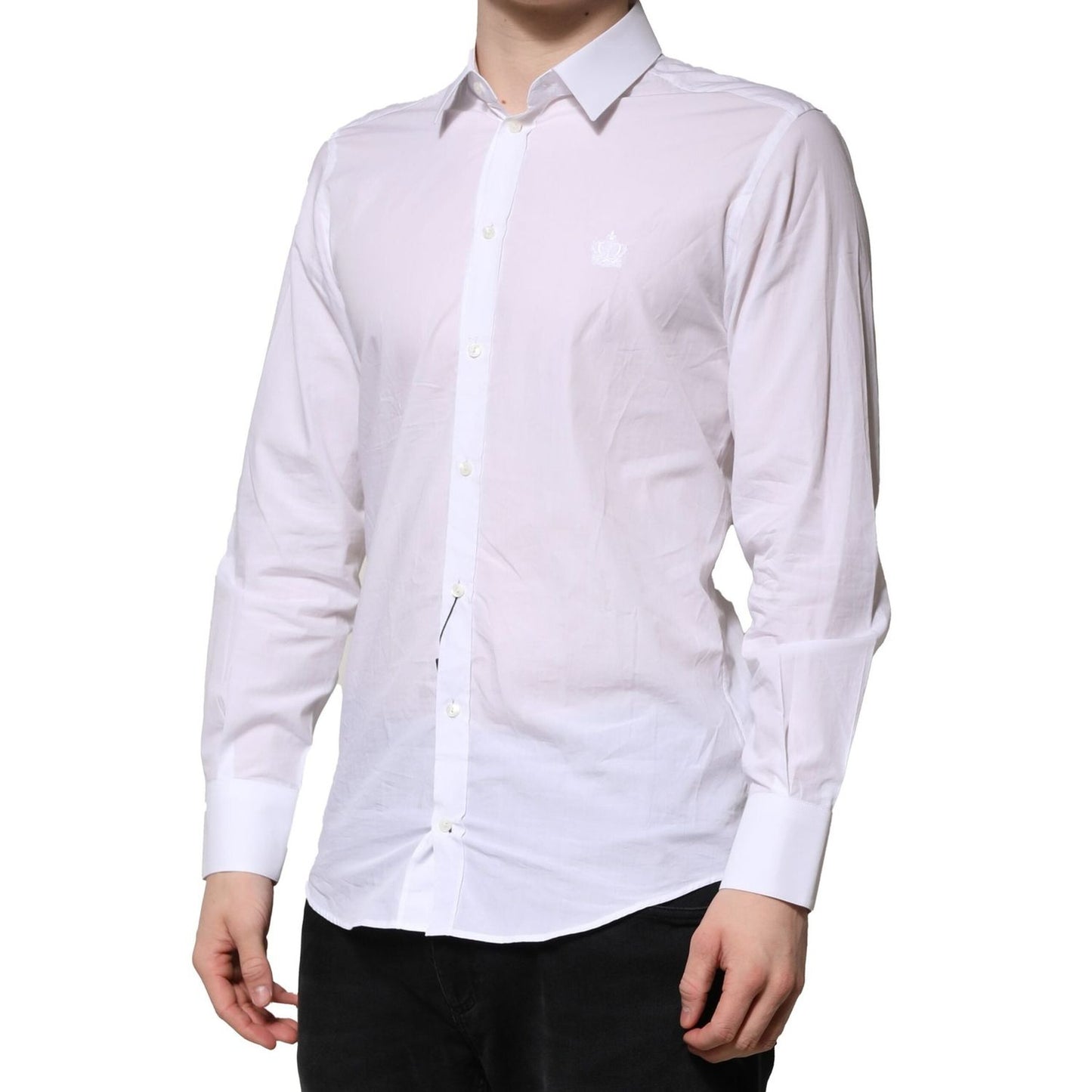 Dolce & Gabbana White MARTINI Long Sleeves Men Formal Shirt