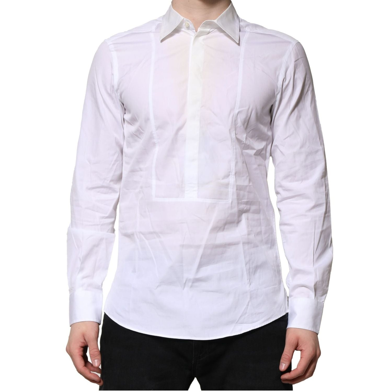 Dolce & Gabbana White Poplin Cotton Formal Men Dress Shirt